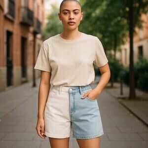 Flying Angel Two-Tone High Rise Denim Shorts 9/29 90’s Inspired